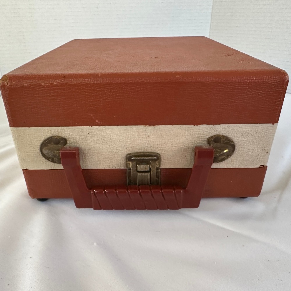 Singer Sewhandy Model 20 Sewing Machine Child Tan Good Vintage Hand Crank Case - Picture 2 of 16